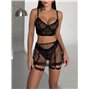 Еротичний комплект білизни ліф, трусики та прозора спідничка,BLACK  497/120-S Domino фото - Luxbikini