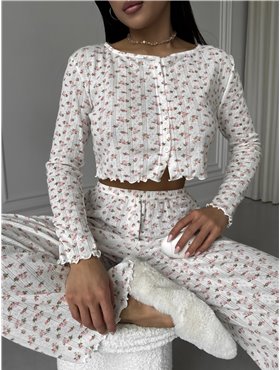 Жіноча піжама з вкороченим топом та штанцями 1007-S Domino фото - Luxbikini