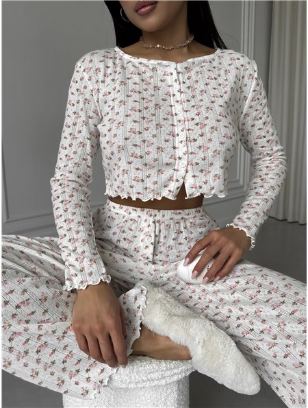 Жіноча піжама з вкороченим топом та штанцями 1007-S Domino фото - Luxbikini