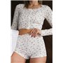 Жіноча піжама шортиками з квітковим принтом 1009-S Domino фото - Luxbikini