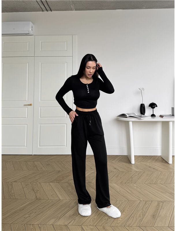 Домашній костюм штани та топ га ґудзиках 1022-S Domino фото - Luxbikini