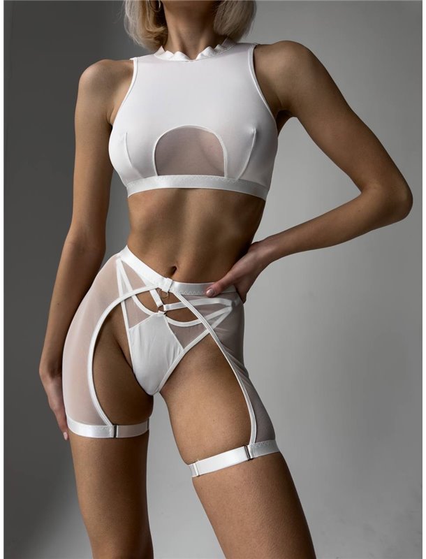 Еротичний комплект з топом та прозорою спідничкою 817/94-S Domino фото - Luxbikini