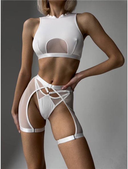 Еротичний комплект з топом та прозорою спідничкою 817/94-S Domino фото - Luxbikini