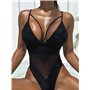Купальник суцільний з декольте чорний 1516/36-S Domino фото - Luxbikini