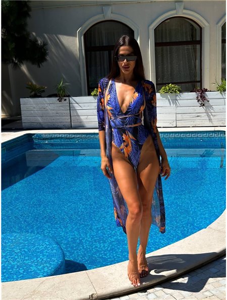 Купальник суцільний з парео у компелекті фіолетовий 2660/12-S Domino фото - Luxbikini