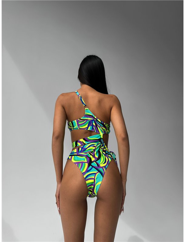 Купальник суцільний регулюється шнурівкою зелений 2790/43-S Domino фото - Luxbikini