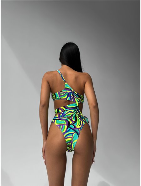 Купальник суцільний регулюється шнурівкою зелений 2790/43-S Domino фото - Luxbikini