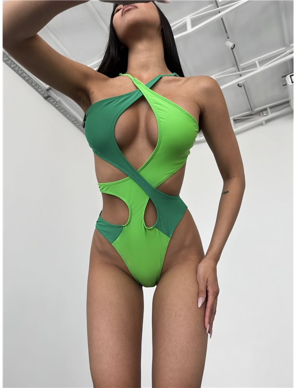 Купальник суцільний з поєднанням двох відтінків 2795/43-S Domino фото - Luxbikini