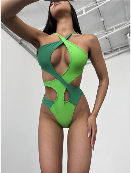 Купальник суцільний з поєднанням двох відтінків 2795/43-S Domino фото - Luxbikini