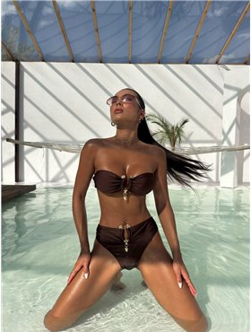 Ефектний купальник із золотистою фурнітурою 1511/48-S Domino фото - Luxbikini