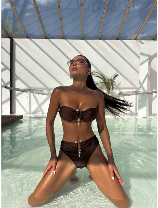 Ефектний купальник із золотистою фурнітурою 1511/48-S Domino фото - Luxbikini