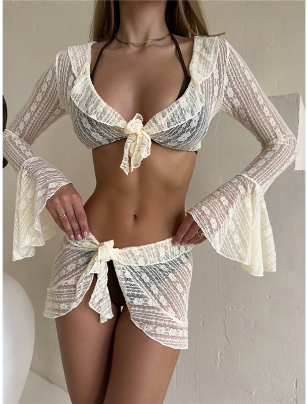 Жіночний купальник із мереживною накидкою 1524-M Domino фото - Luxbikini