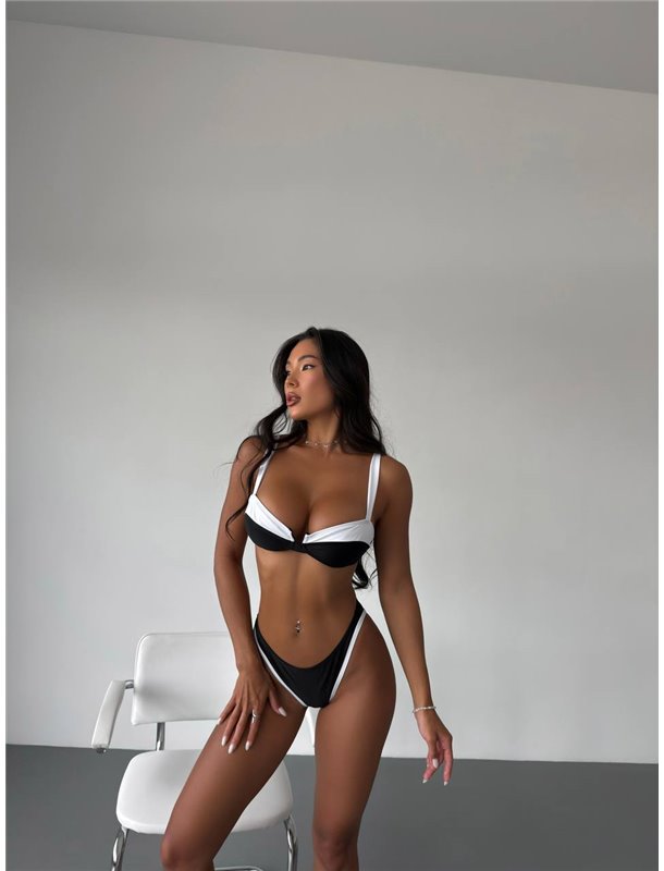 Ефектний контрастний купальник у класичному поєднанні кольорів 1537/14-S Domino фото - Luxbikini