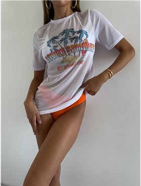 Купальник трійка з футболкою, помаранчевий 2686/12-S Domino фото - Luxbikini