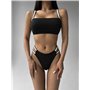 Купальник жіночий з білими шлейками, чорний 2766/38-S Domino фото - Luxbikini