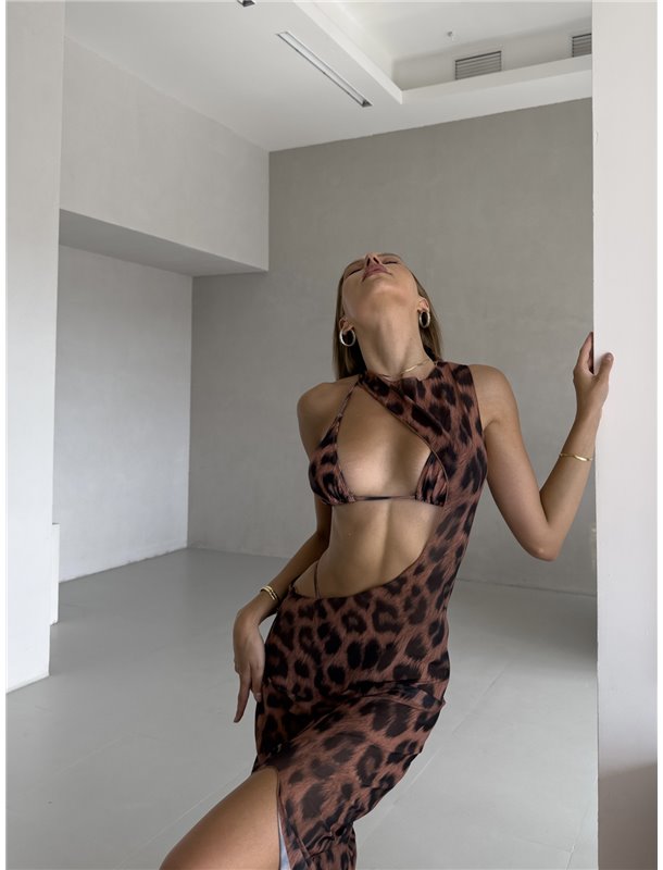 Купальник жіночий трійка з подовженою сукнею 2857/109-S Domino фото - Luxbikini