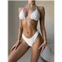 Жіночий купальник четвірка з переплітом та фактурною тканиною, білий  2931/84-S Domino фото - Luxbikini