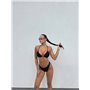 Жіночий купальник з акцентом на високу талію, чорний  2940/60-S Domino фото - Luxbikini