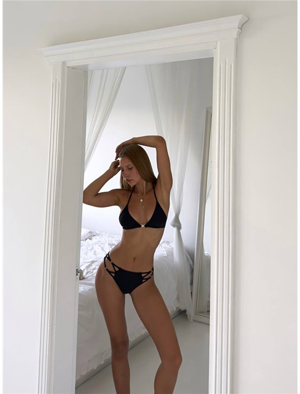 Жіночий купальник з акцентами на деталі, чорний 2961/35-S Domino фото - Luxbikini