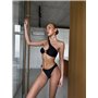 Роздільний жіночий купальник на одне плече, чорний  2963/47-S Domino фото - Luxbikini