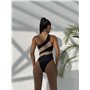 Суцільний купальник на одне плече з сітчастими вставками 2899/15-S Domino фото - Luxbikini
