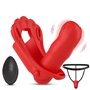 Силіконовий вібратор для клітора і точки G у трусики з ремінцем 10 режимів 8,5 см Червоний X00001255 China фото - Luxbikini