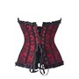 Мереживний двокольоровий корсет з рюшами - чорний/бордовий КОРС-МЕРЕЖ-РЮШ-ЧОР-БОР-БАНТ  фото - Luxbikini