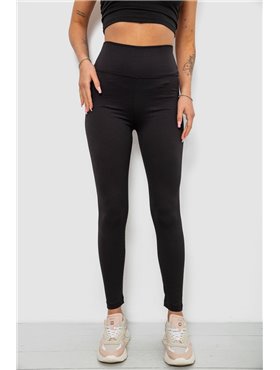 Лосини жіночі однотонні в рубчик, колір чорний, 214RU200 214RU200 AGER фото - Luxbikini