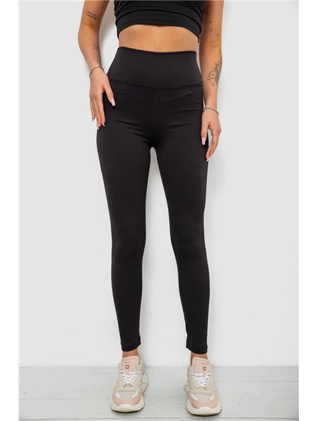 Лосини жіночі однотонні в рубчик, колір чорний, 214RU200 214RU200 AGER фото - Luxbikini