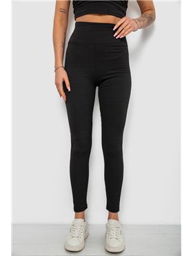 Лосини жіночі однотонні в рубчик, колір чорний, 214R0009 214R0009 AGER фото - Luxbikini