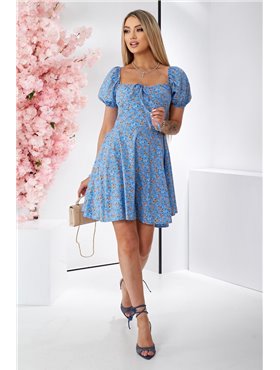 Сукня жіноча з принтом софт, колір блакитний, 257R811 257R811 AGER фото - Luxbikini