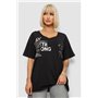 Футболка жіноча з принтом, колір чорний, 244R2417 244R2417 AGER фото - Luxbikini