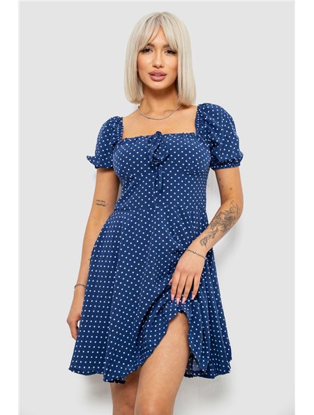 Сукня жіноча в горошок софт, колір синій, 257R811-1 257R811-1 AGER фото - Luxbikini
