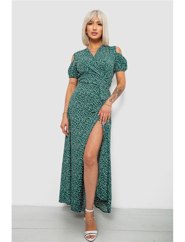 Сукня жіноча на запах з принтом софт, колір зелений, 257R358-2 257R358-2 AGER фото - Luxbikini