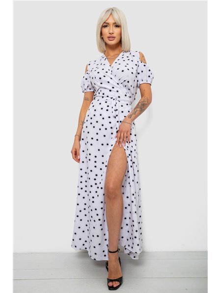 Сукня жіноча на запах у горошок софт, колір білий, 257R358 257R358 AGER фото - Luxbikini