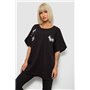 Футболка жіноча з принтом, колір чорний, 244R2511 244R2511 AGER фото - Luxbikini