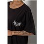 Футболка жіноча з принтом, колір чорний, 244R2511 244R2511 AGER фото - Luxbikini