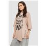 Футболка жіноча з принтом, колір бежевий, 244R4017 244R4017 AGER фото - Luxbikini