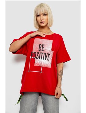 Футболка жіноча з принтом, колір червоний, 244R4011 244R4011 AGER фото - Luxbikini