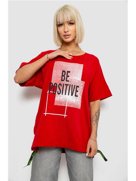 Футболка жіноча з принтом, колір червоний, 244R4011 244R4011 AGER фото - Luxbikini