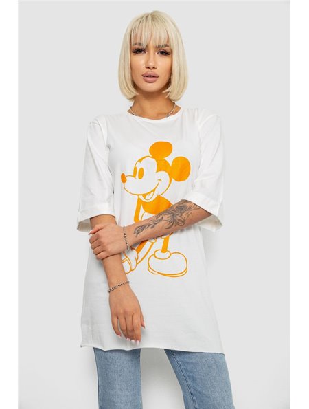 Футболка жіноча з принтом, колір молочний, 244R1023 244R1023 AGER фото - Luxbikini