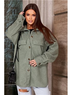 Сорочка-бомбер жіноча, колір оливковий, 257R153 257R153 AGER фото - Luxbikini