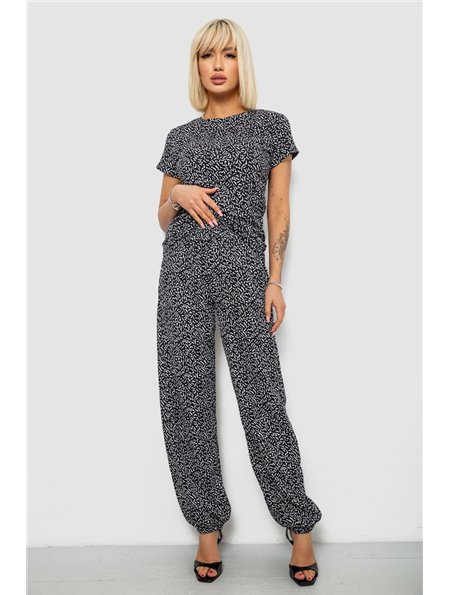 Костюм жіночий повсякденний з принтом, колір чорний, 257R815-3 257R815-3 AGER фото - Luxbikini