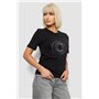 Футболка жіноча з принтом, колір чорний, 241R139 241R139 AGER фото - Luxbikini