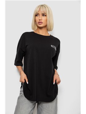 Футболка жіноча з принтом, колір чорний, 244R2017 244R2017 AGER фото - Luxbikini