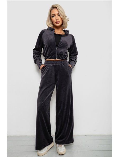 Спортивний костюм жіночий велюровий, колір чорнильний, 257R4125 257R4125 AGER фото - Luxbikini