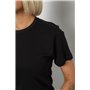 Футболка жіноча однотонна, колір чорний, 129R8900-2 129R8900-2 AGER фото - Luxbikini