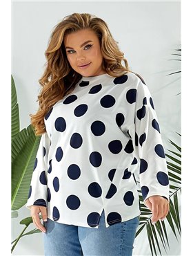 Світшот жіночий в горох, колір молочний, 257R332 257R332 AGER фото - Luxbikini