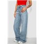 Джинси жіночі однотонні Wide leg, колір блакитний, 244R00198 244R00198 AGER фото - Luxbikini