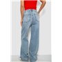 Джинси жіночі однотонні Wide leg, колір блакитний, 244R00198 244R00198 AGER фото - Luxbikini